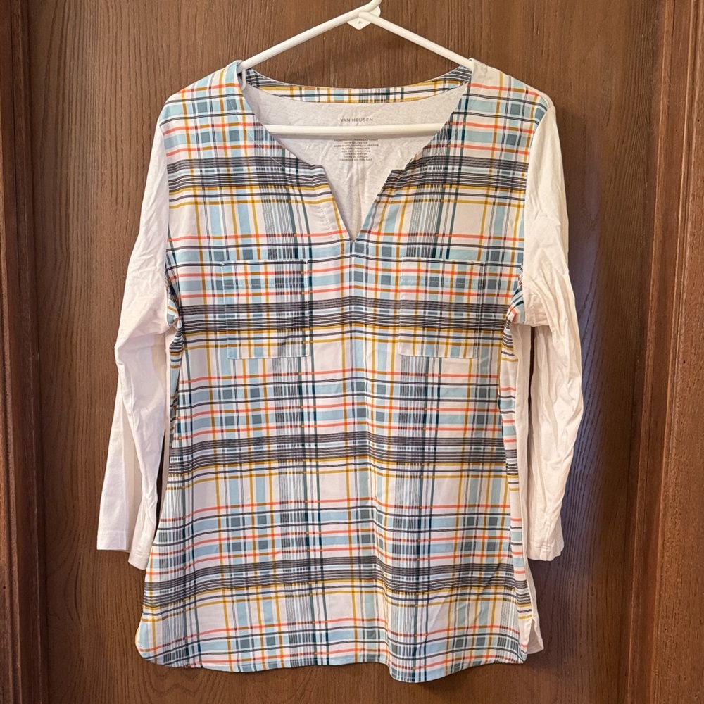 Van Heusen Multicolor Plaid Blouse
